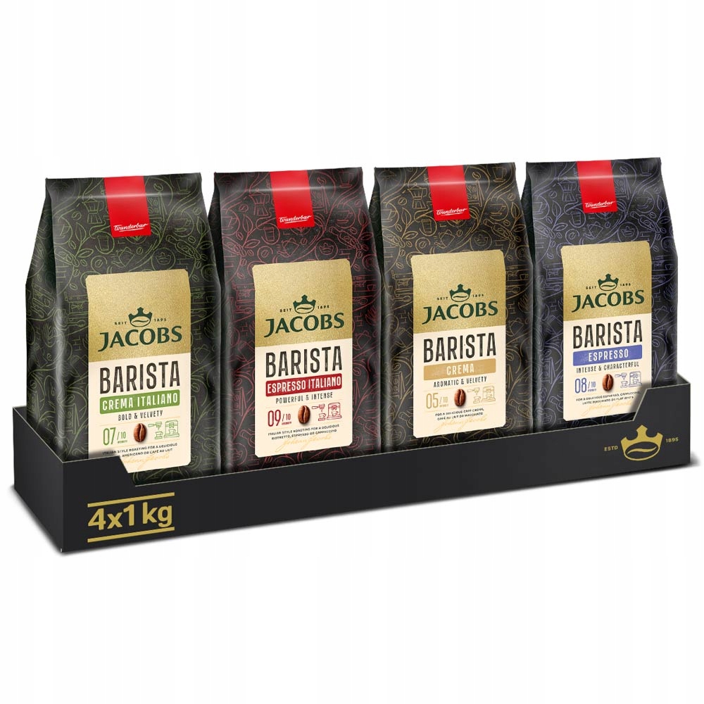 Kawa ziarnista Jacobs Barista mix 4x 1kg