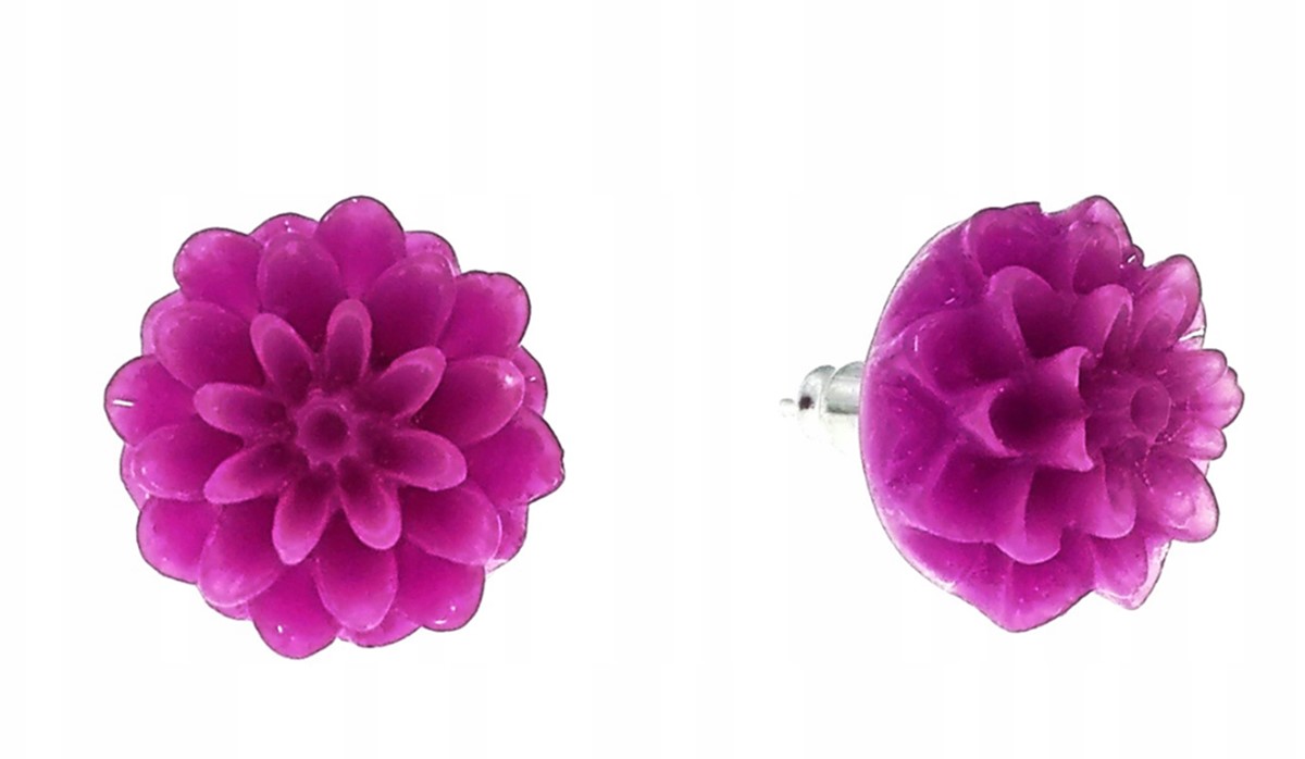 

Kolczyki georginie kwiaty flower fioletowe