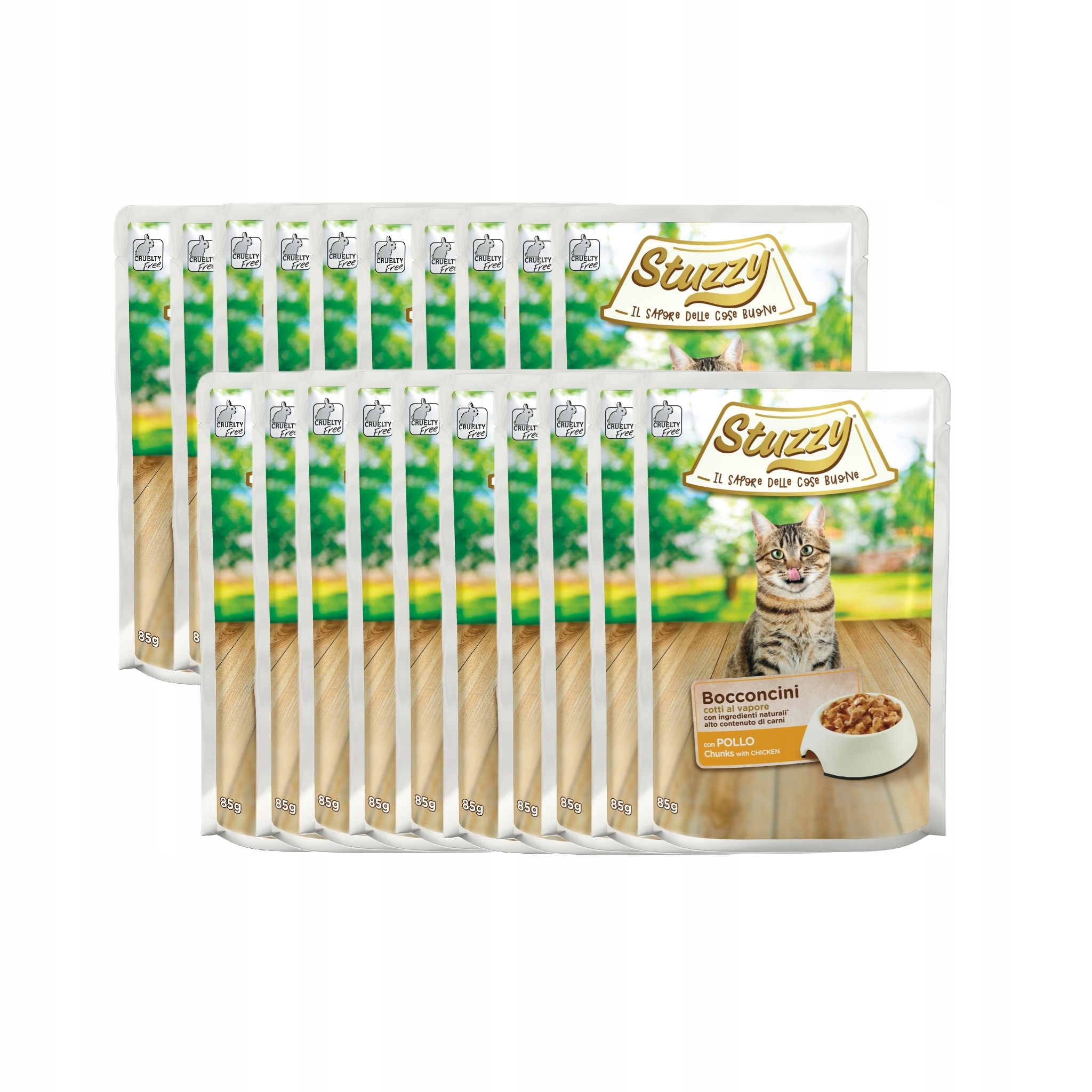 Levně Stuzzy Bocconcini Krmivo Vlhké pro kočky Kuře v omáčce kapsička 20 balíčků 20x85