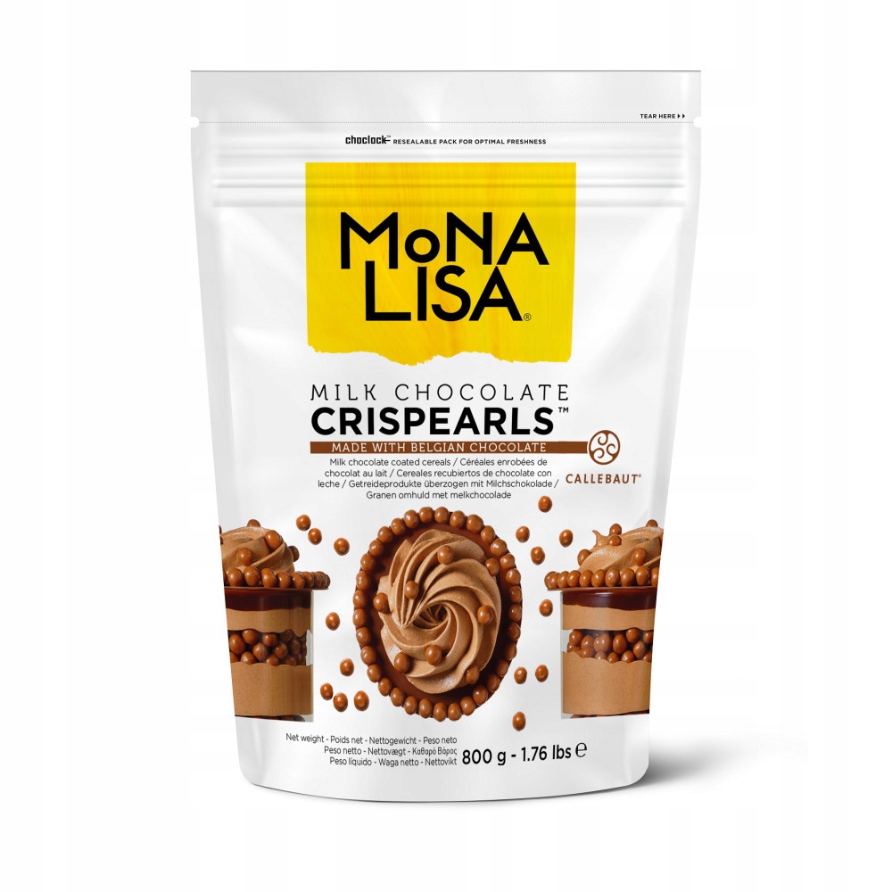 Levně Posypka Mona Lisa Crispearls Callebaut 800 g Mléčná Čokoláda