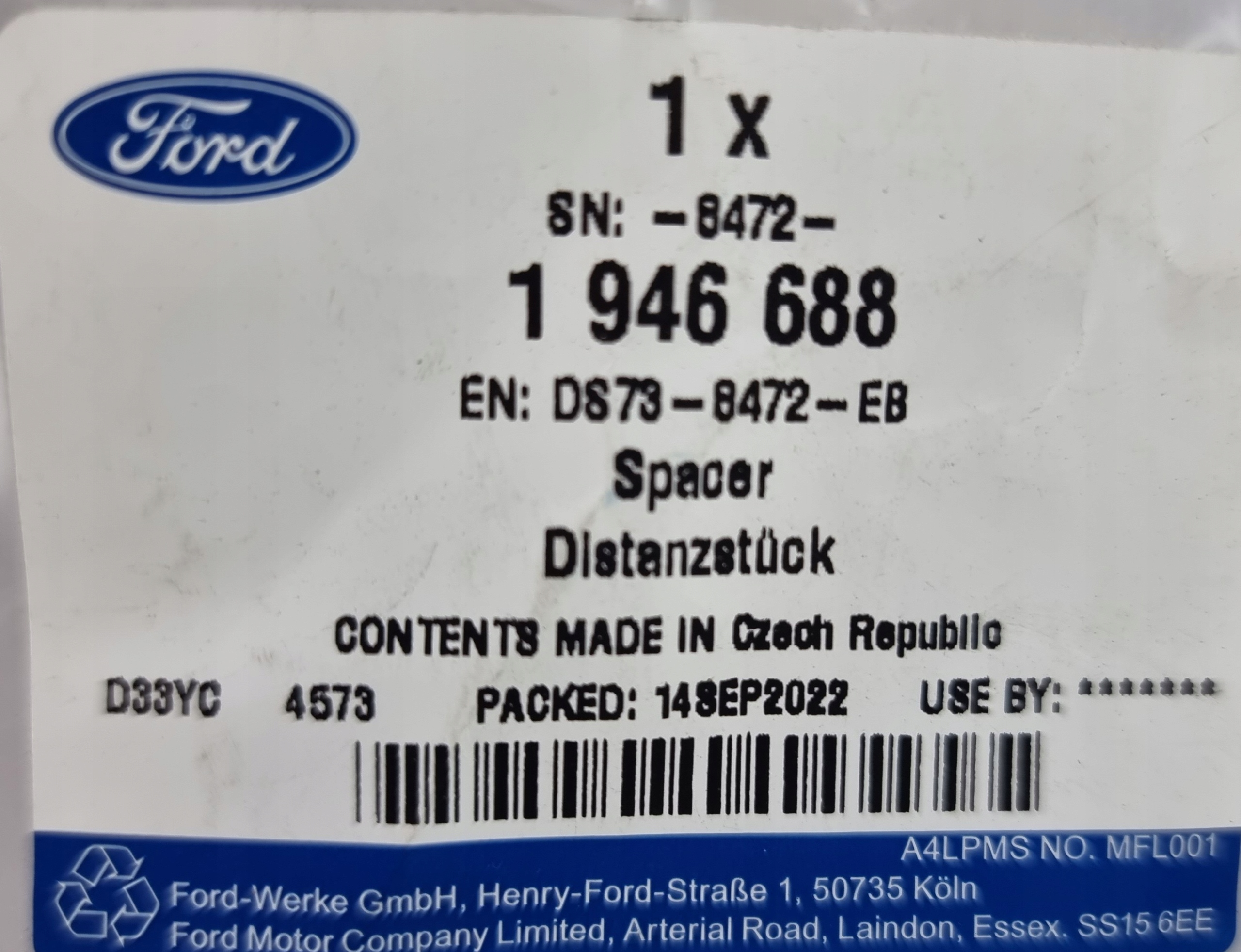 ŁĄCZNIK ŁOPATEK ŻALUZJI MONDEO MK5 DS73-8472-EB OE Producent części Ford OE