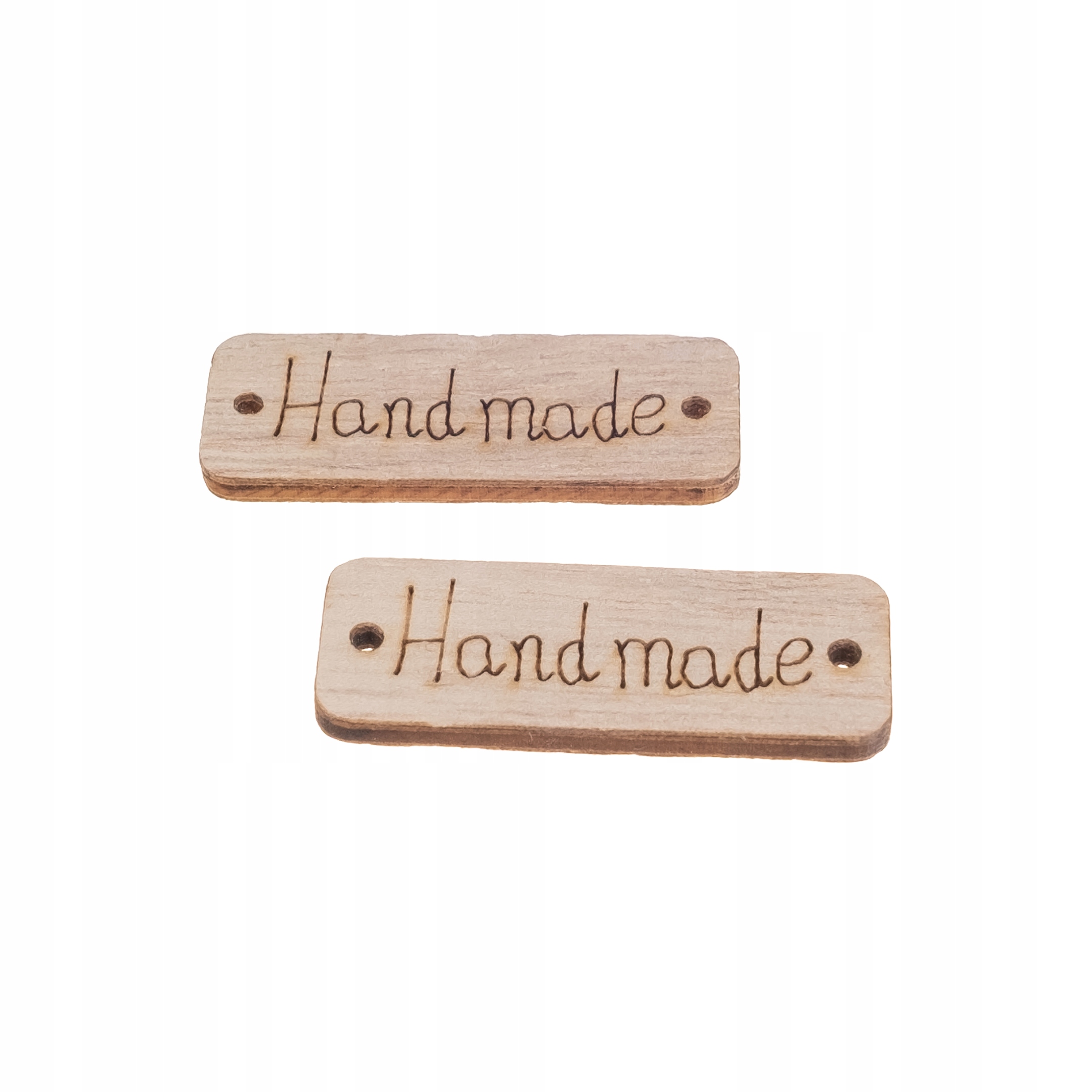 2szt metka Hand made drewniana prostokąt 40x15mm