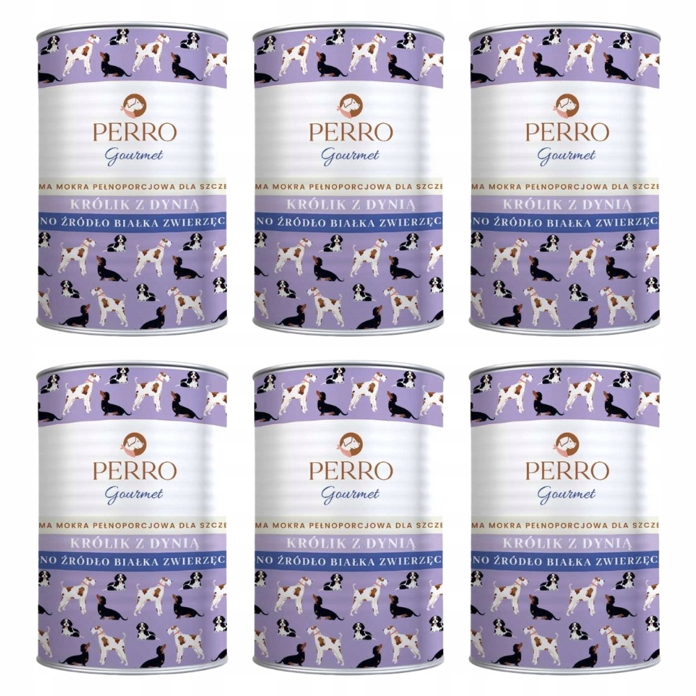 Perro Králík s dýní štěně 6 x 400 g monoproteinové krmivo pro štěňata