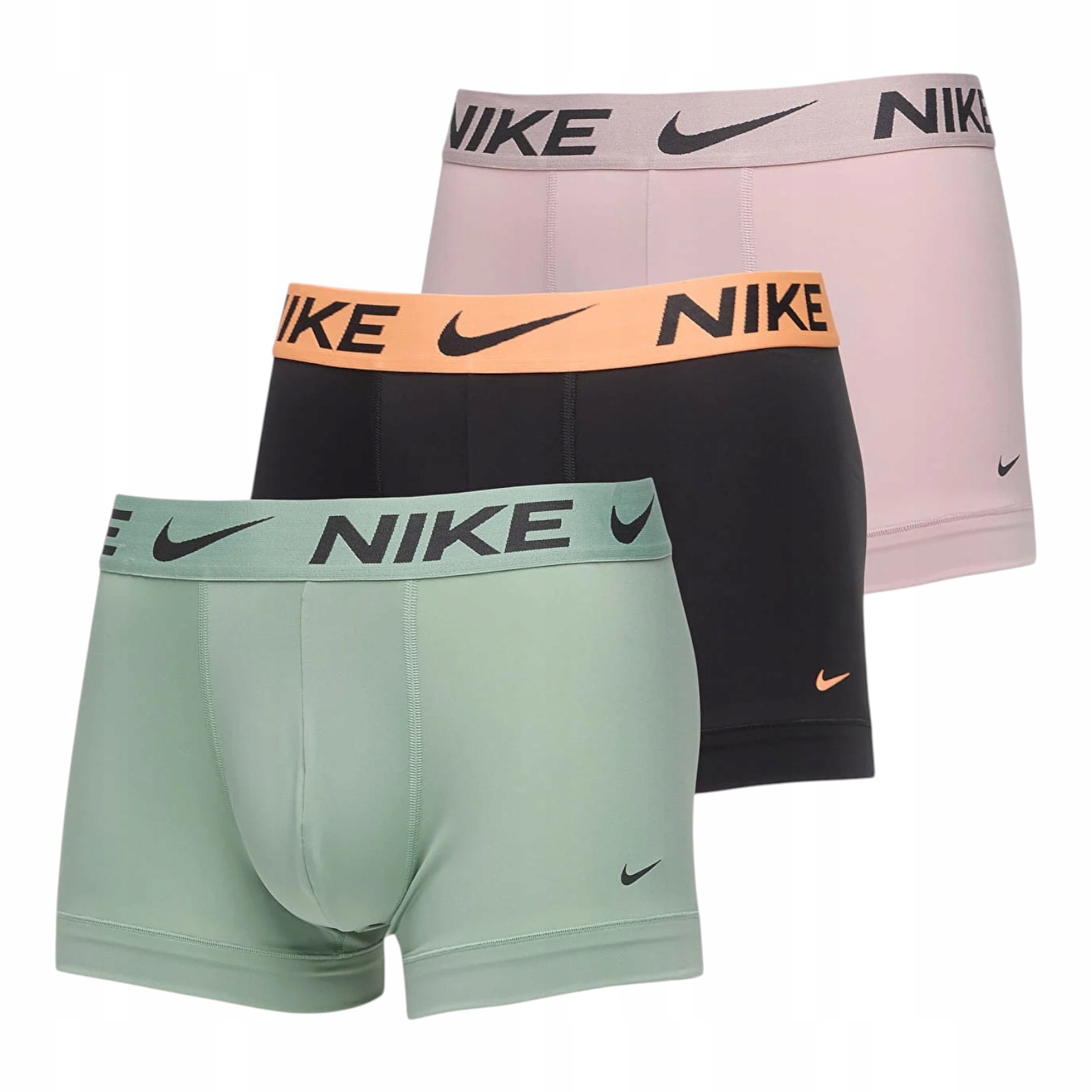 Nike Pánské Boxerky Slipy Trunk 3PK Černé/zelené/růžové vel. L