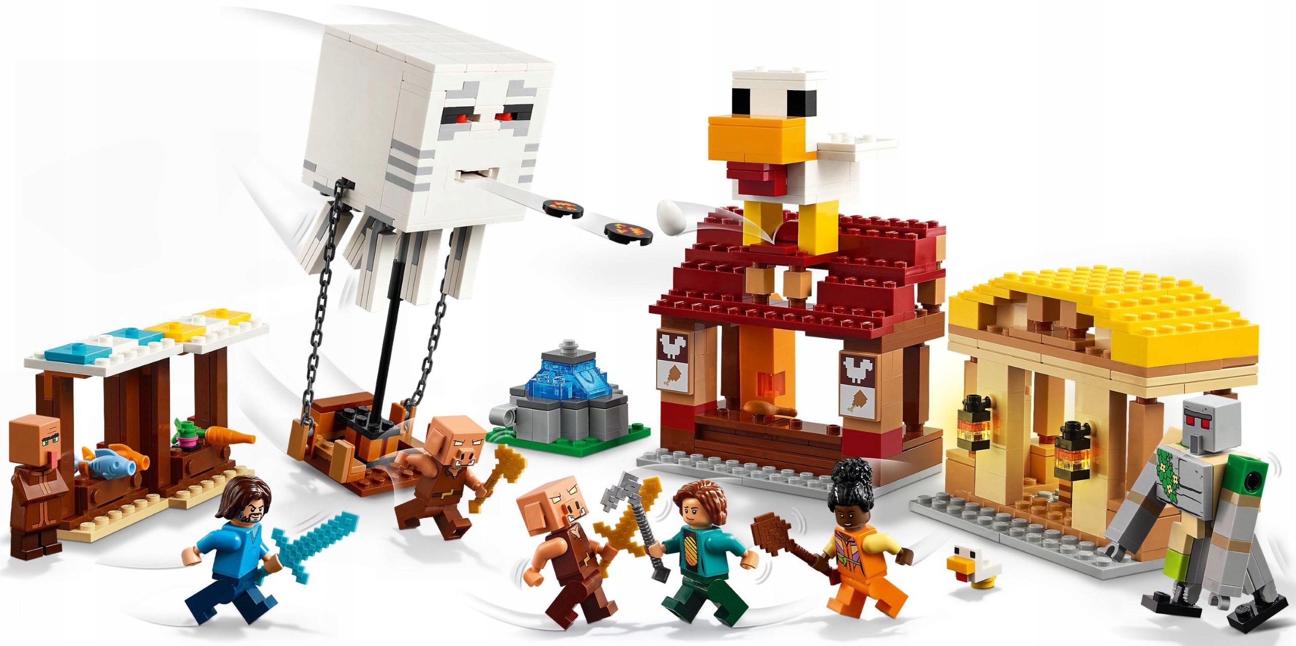 LEGO MINECRAFT ATAK BALONOWEGO GHASTA NA WIOSKĘ 21273 FILM MOVIE STEVE Wiek dziecka 10 lat +