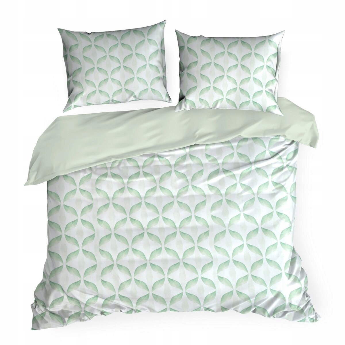 Povlečení 220x200 Geometrická bílá/mátová barva