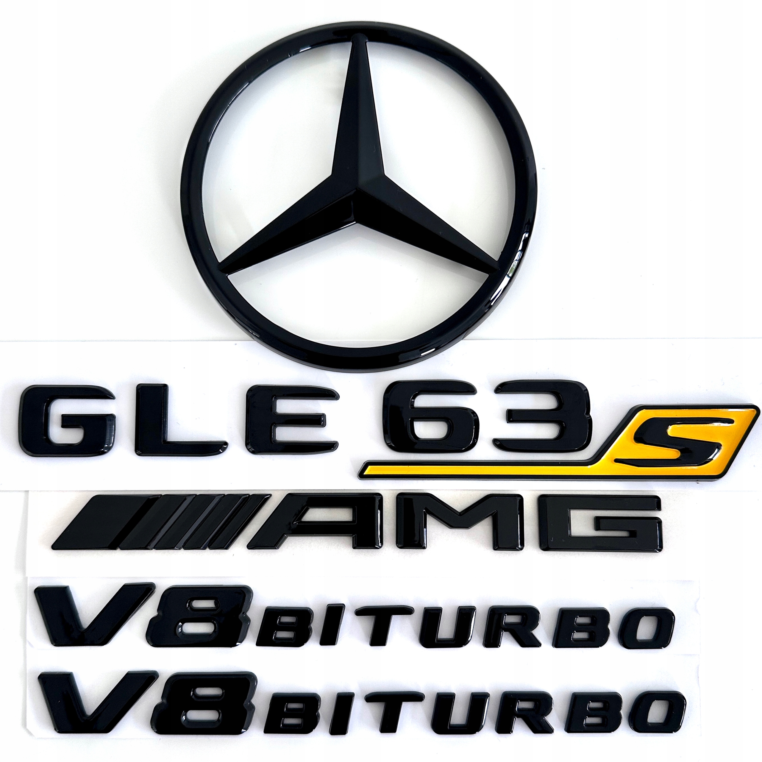 Mercedes Gle 63 S W166/C292 Coupe V8 Biturbo logo emblém značka čierna