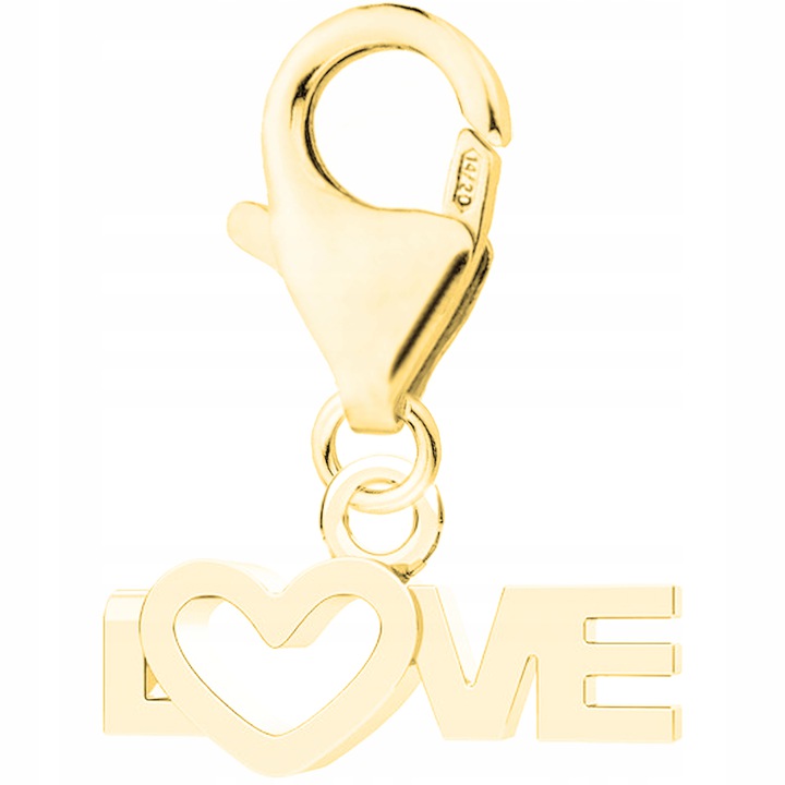 Zlatý přívěsek Love Láska stříbro 925