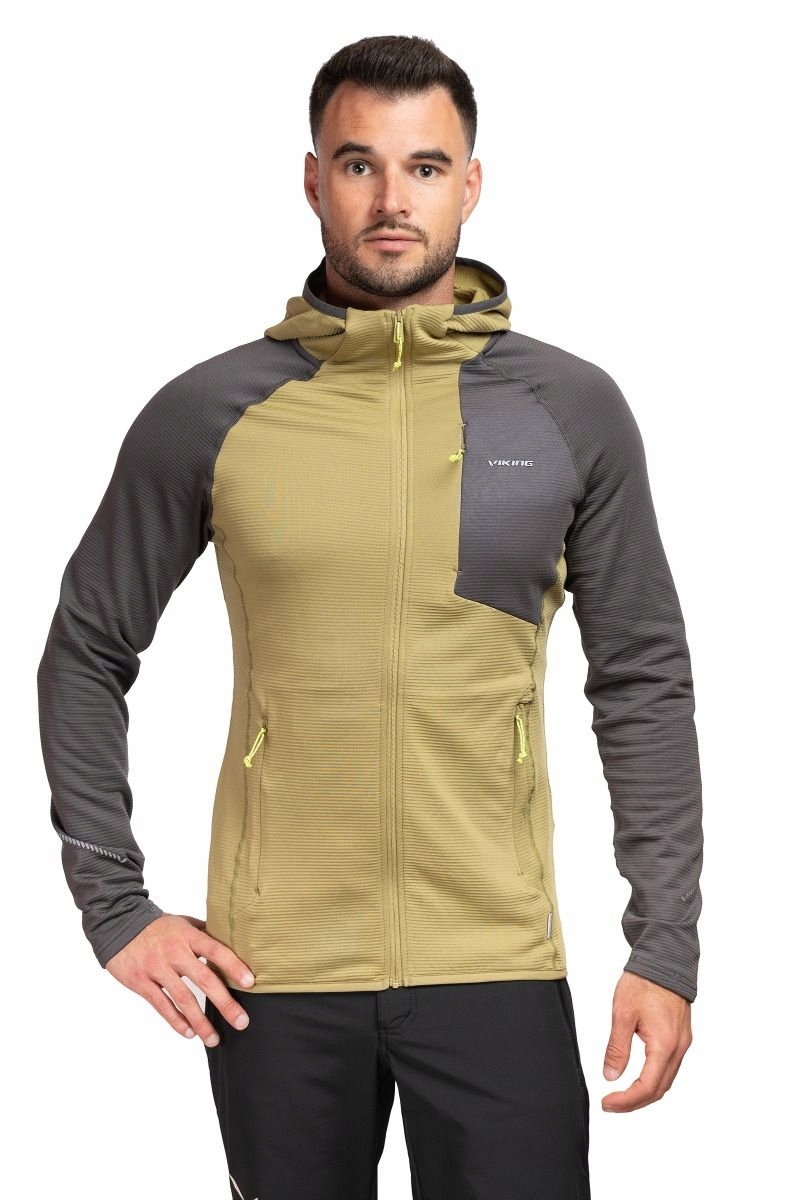 Viking Bluza trekkingowa męska Birger Hoodie oliwkowa/szara xl
