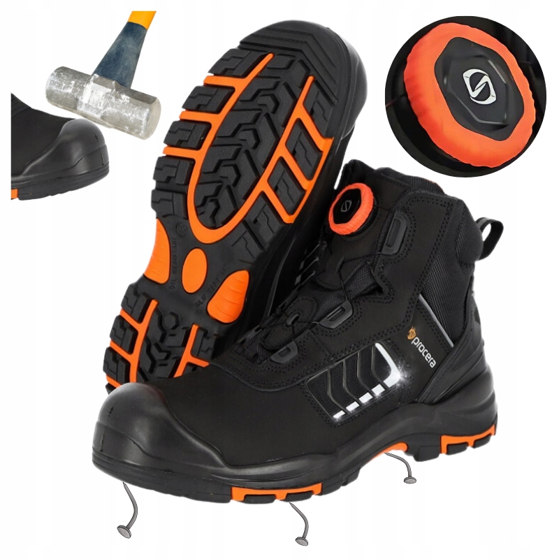 Buty robocze S3 męskie wysokie Boa Skórzane Wodoodporne z Noskiem Hro r. 41