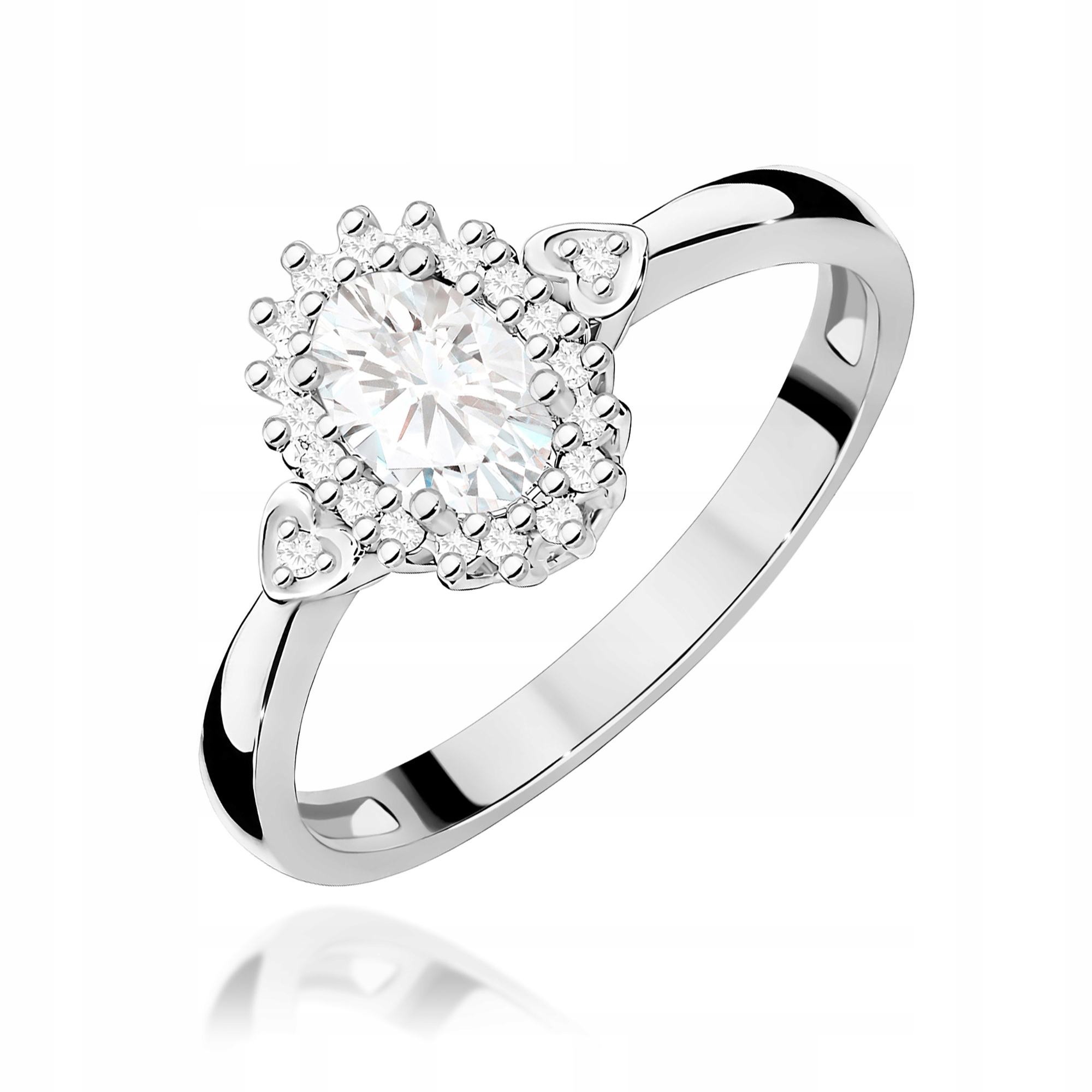 Prstýnek z bílého zlata 585 pro zásnuby s diamanty lab 0,40 ct pro ženy