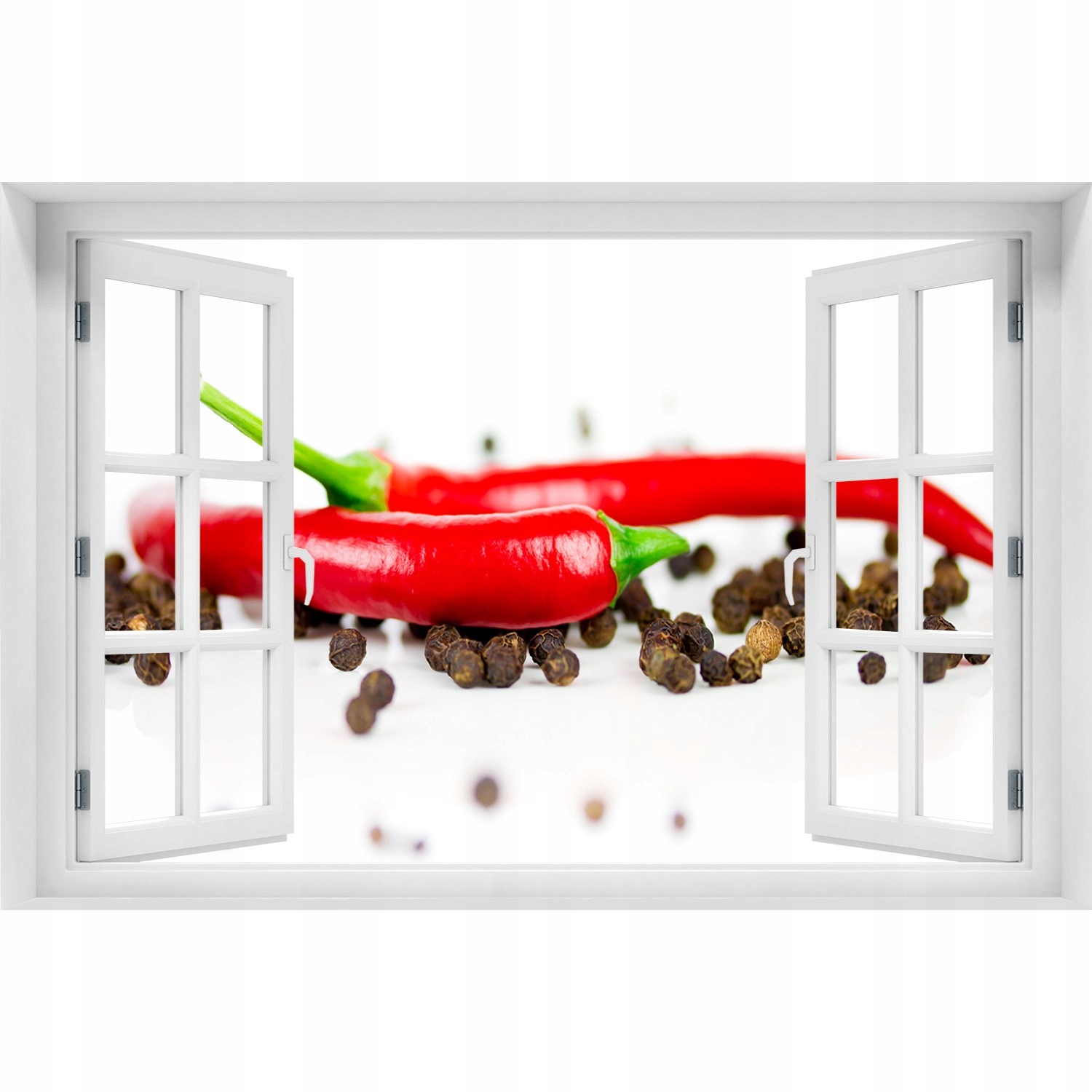 

Naklejka 3D Okno na ścianę Chilli i pieprz 120x80