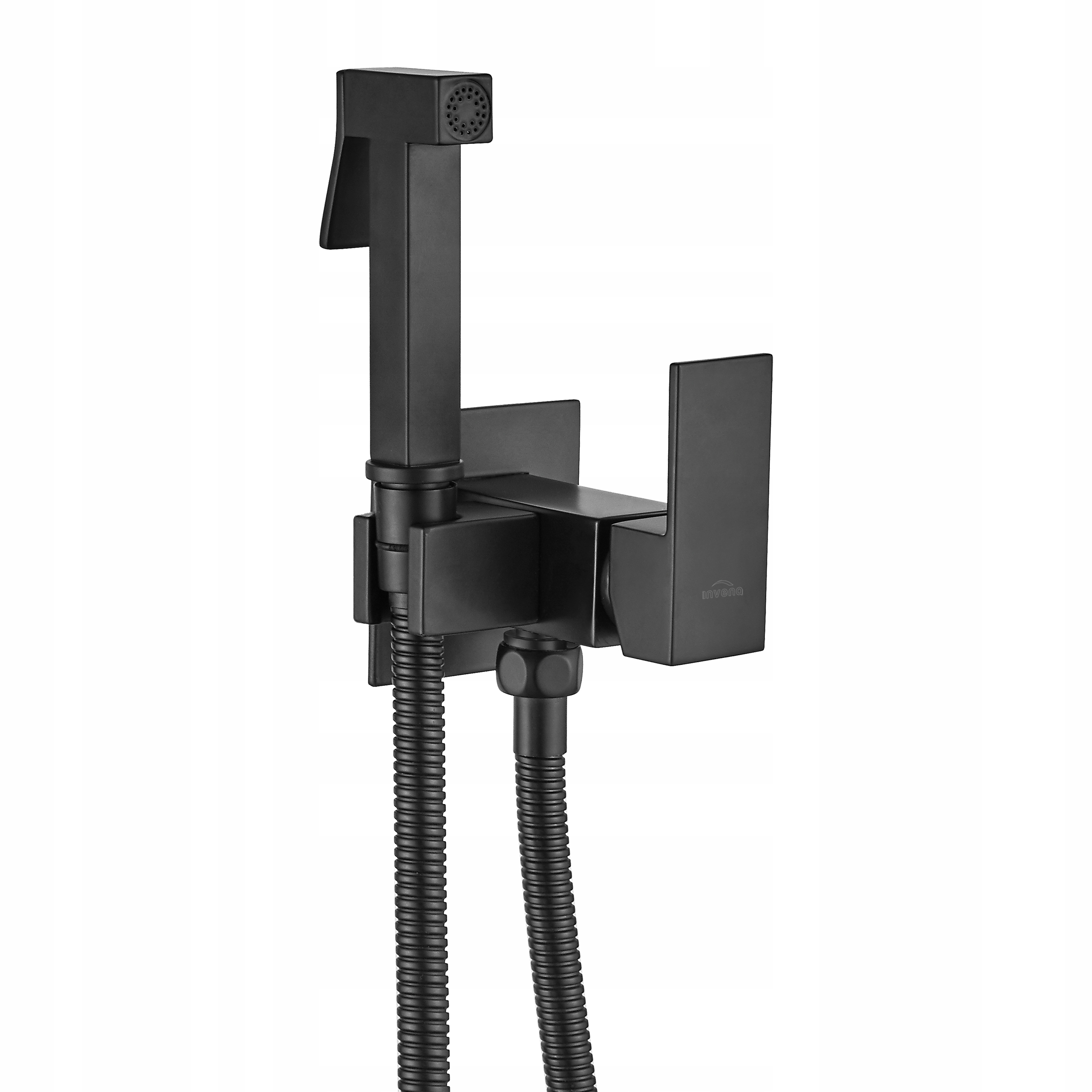 Podomietková bidetová batéria štvorcová, čierna