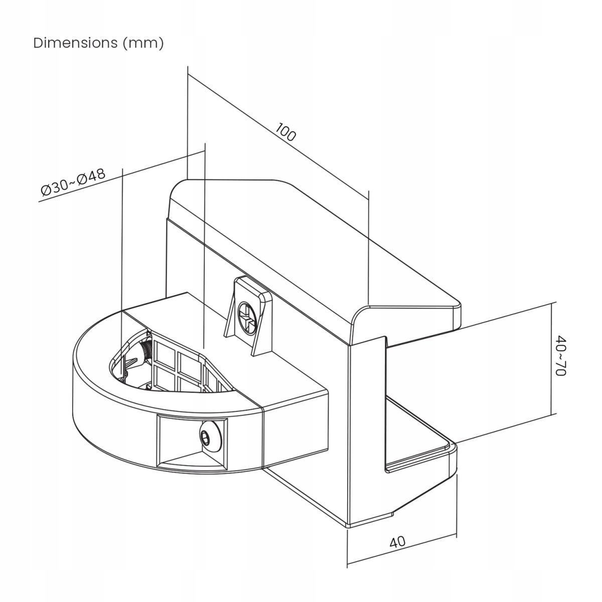 Uchwyt na listwę zasilacza MC-994 uniwersalny do słupka