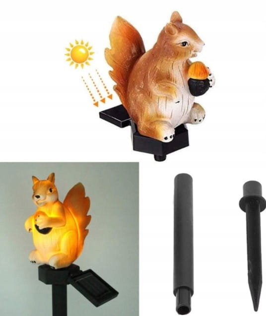 OZDOBNA LAMPKA SOLARNA LED WIEWIÓRKA Wysokość całkowita 40 cm