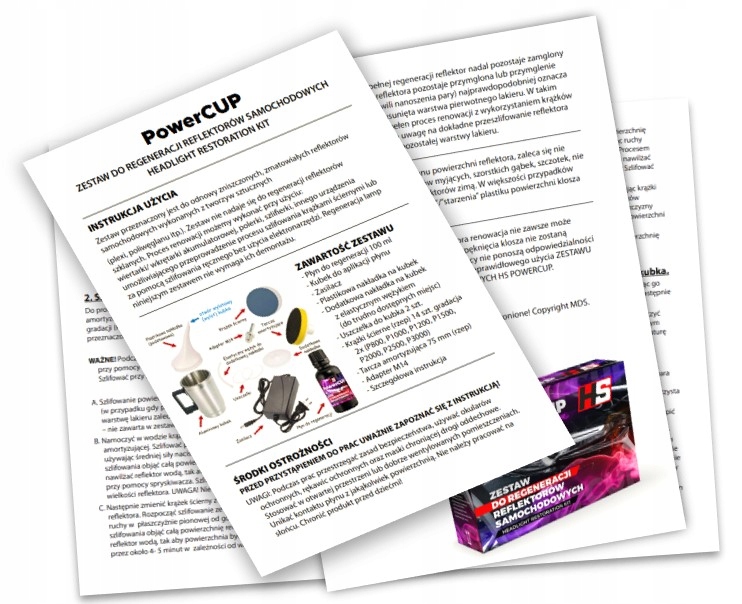 HS POWERCUP PŁYN DO REGENERACJI LAMP REFLEKTORÓW Producent HS