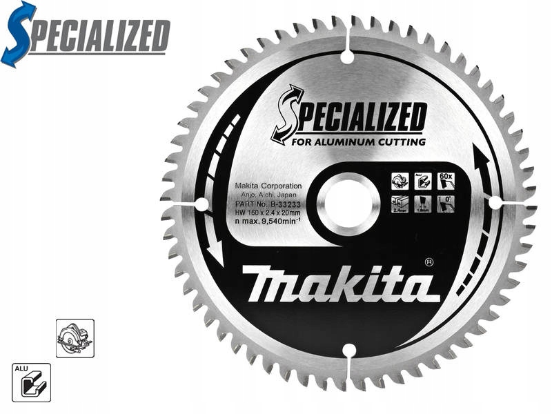 Makita Tarcza piła do aluminium płyta meblowa laminat 160x20 60Z B-33233