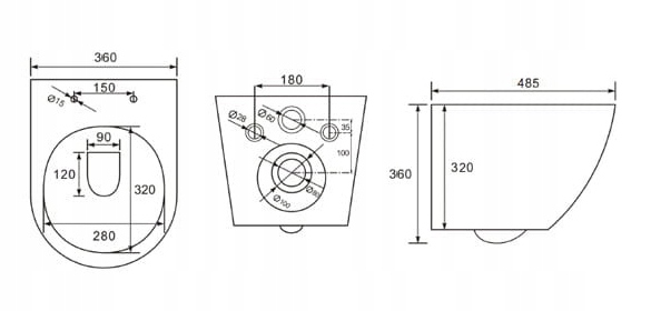 VELDMAN CZARNA MISA WC RIMLESS VERA BLACK DESKA SLIM Linia Vera
