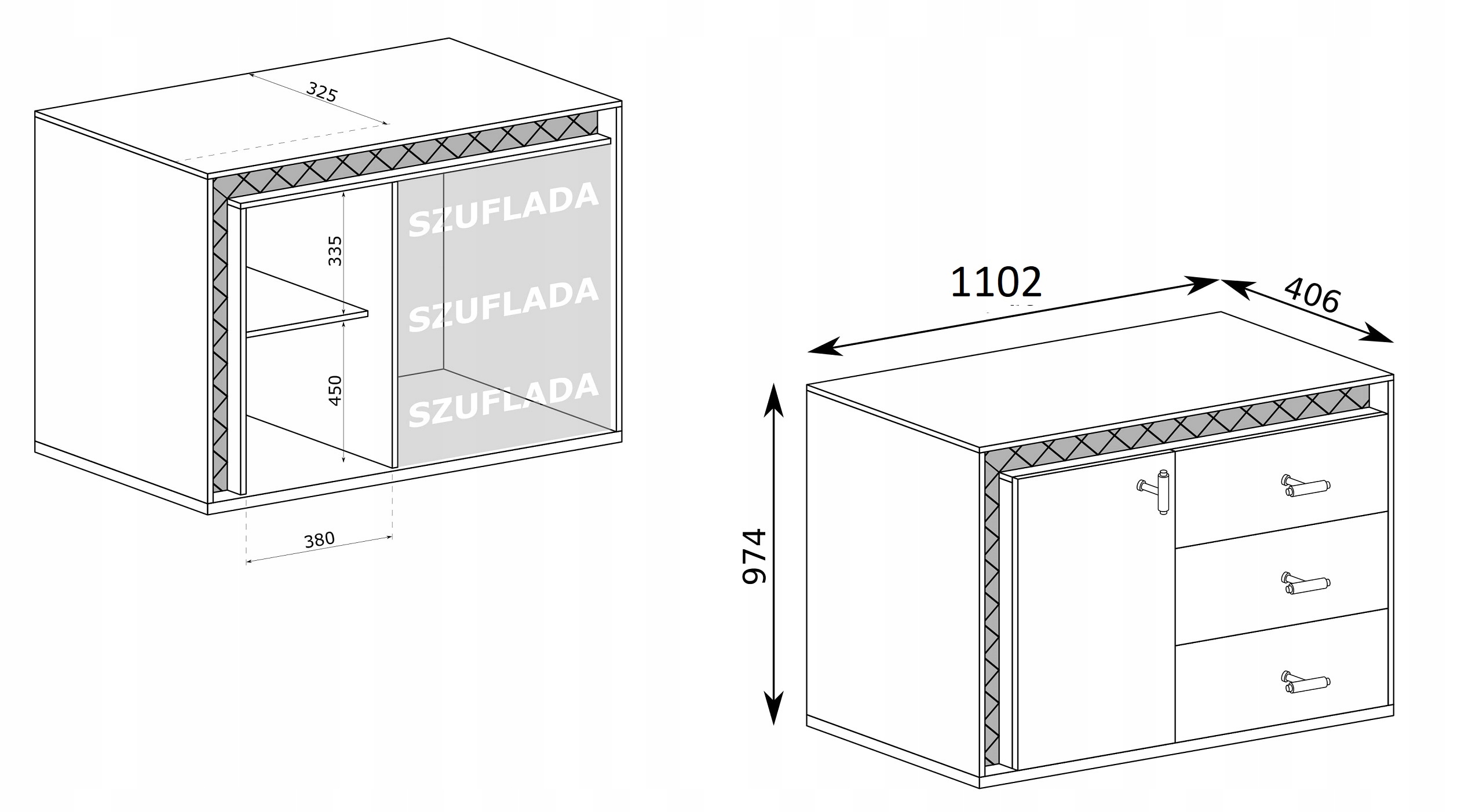 Комод 110 с 3 ящиками шкаф полка Марка Jarstol