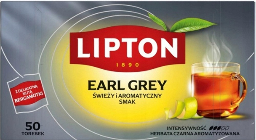 8 Sztuk Lipton Herbata Ekspresowa 50SZT Earl Grey