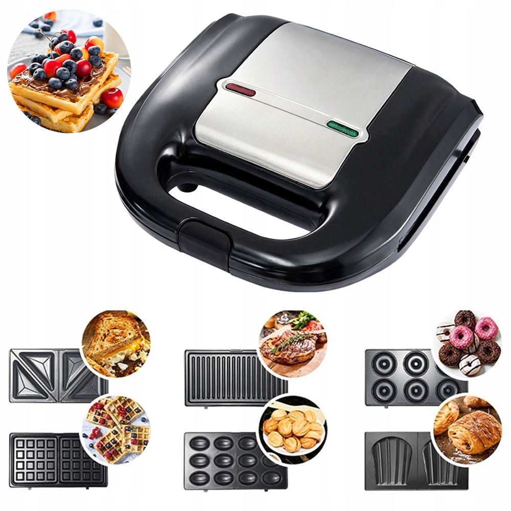 6v1 Vaflovák Topinkovač Sendvičovák Gril Toast Cupcake