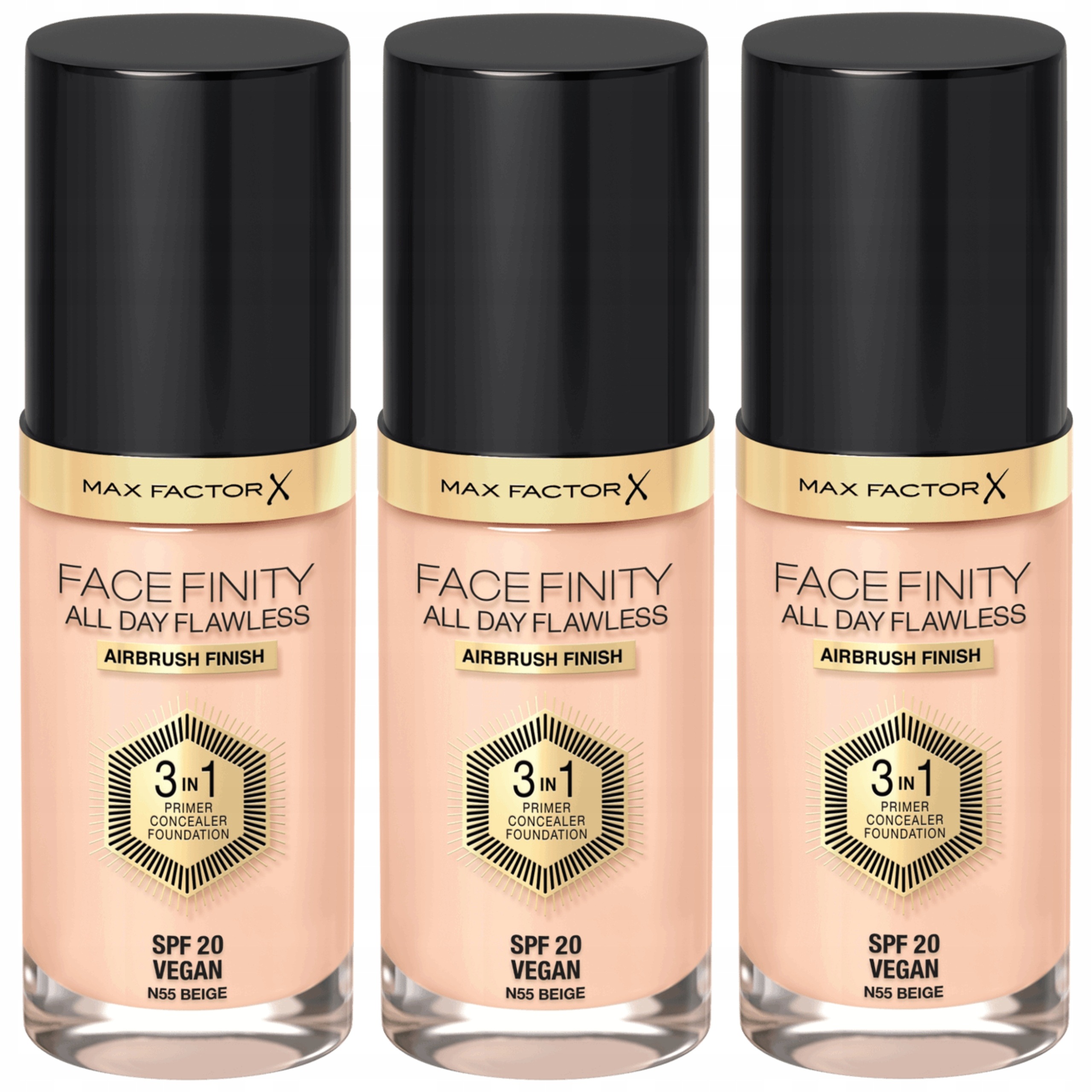 3 x Max Factor Facefinity 3-IN-1 N55 30 ML