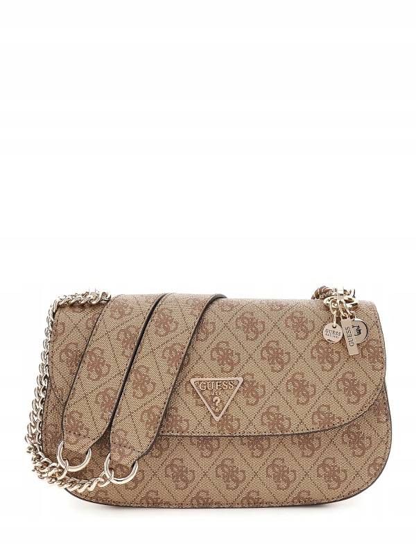 Guess Eco Erica Convertible Xbody Flap Latte Logo Crossbody kabelka