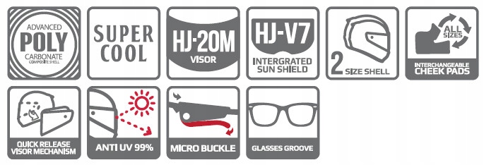 HJC kask C70 EURA black/red S Producent HJC