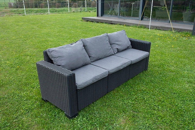KETER CALIFORNIA LONGUE SOFA 3 OSOBOWA STOLIK + PODNÓŻEK MEBLE OGRODOWE
