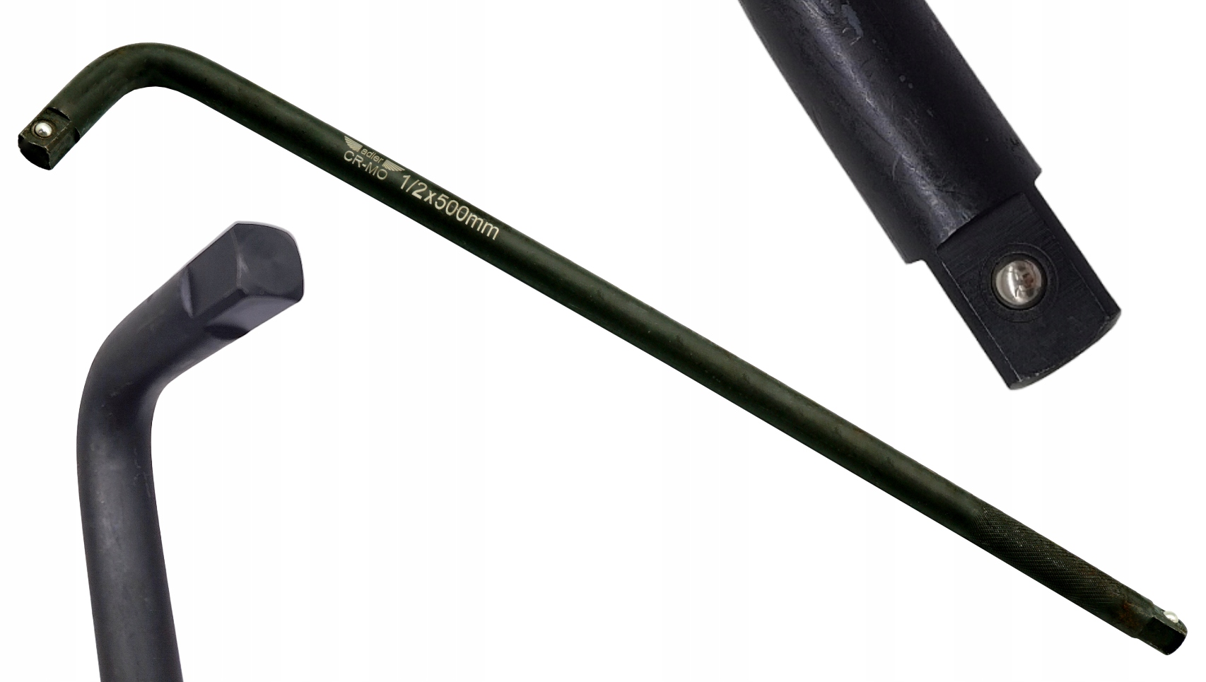 Adler Pokrętło wygięte na nasadki 1/2 fajkowe Długie L=500 mm