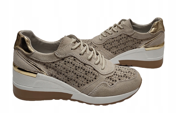 Perforované tenisky Filippo DP4669 Béžové vel. 37