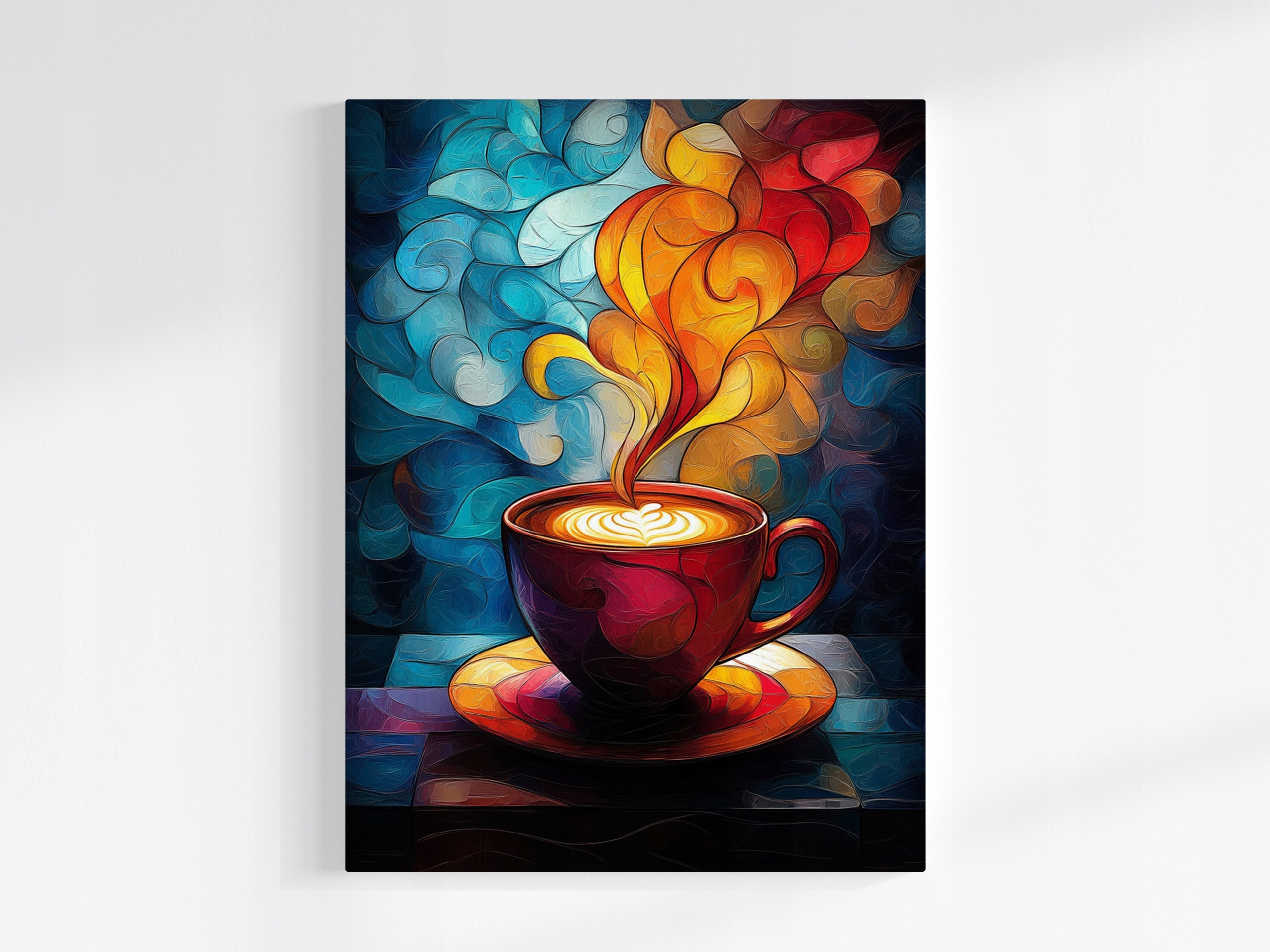 Obraz Na Plátně Canvas Mozaika Vitráž Šálek Káva Teplé Aroma 60x80