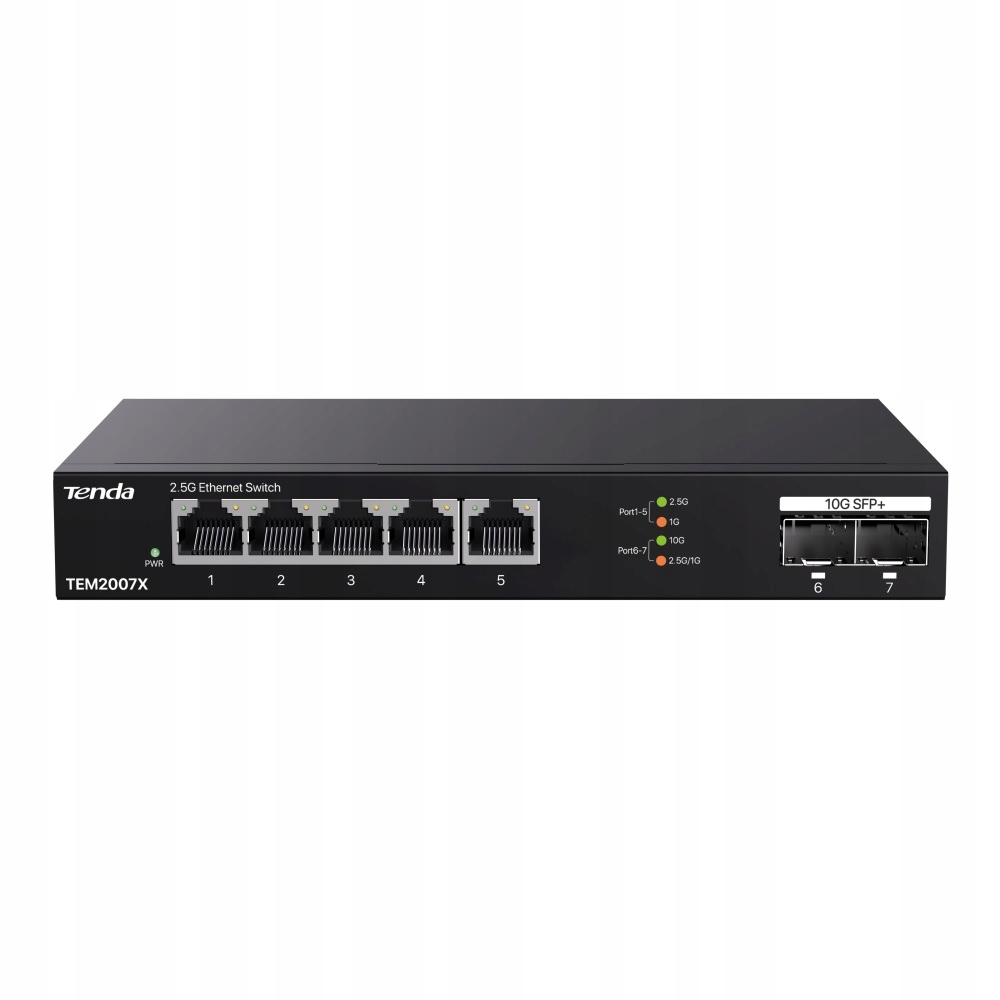 Switch niezarządzalny Tenda TEM2007X 5x2,5GbE 2x10G Sfp+