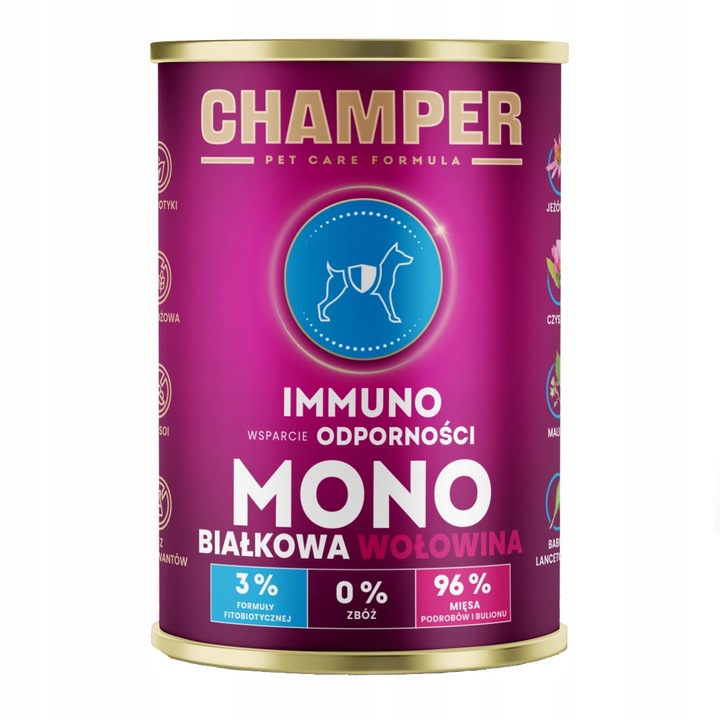 Champer Immuno Monobiałkowa 400g Mokra Karma Dla Psa Z Wołowiną