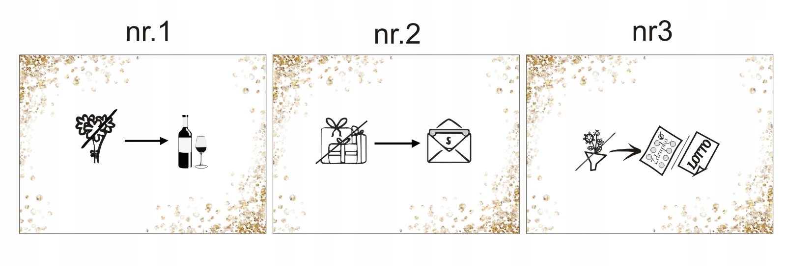 Zaproszenia ślubne GOTOWE na ślub glamour GT Marka inny