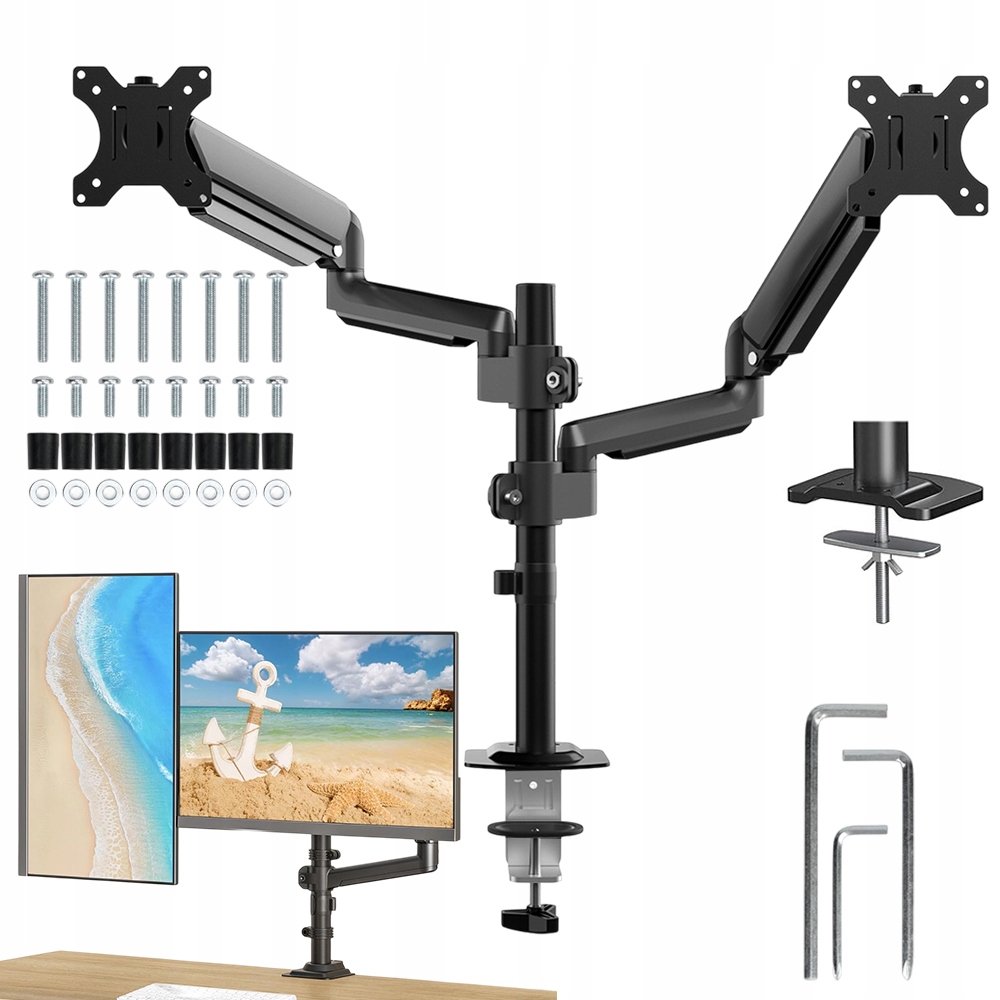 Univerzální Ocelový Držák Na Dva Monitory, Konstrukce Do 9 Kg