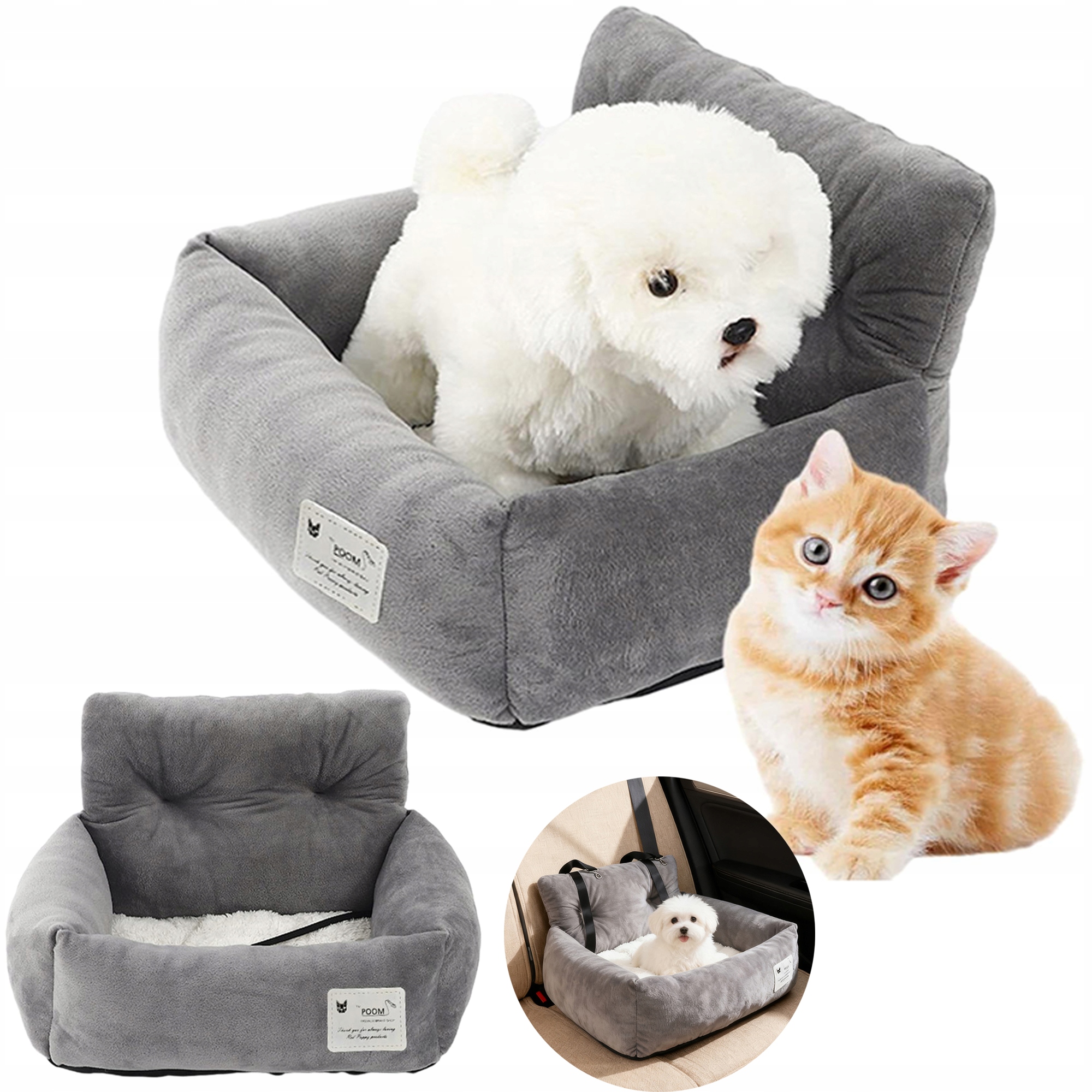 Levně Autosedačka Pro Psa Do Auta Měkká Fleecová 53 CM