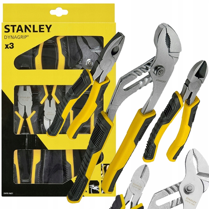 Solidní sada 3 ks kleští a kombinačky, kleště Dynagrip Stanley