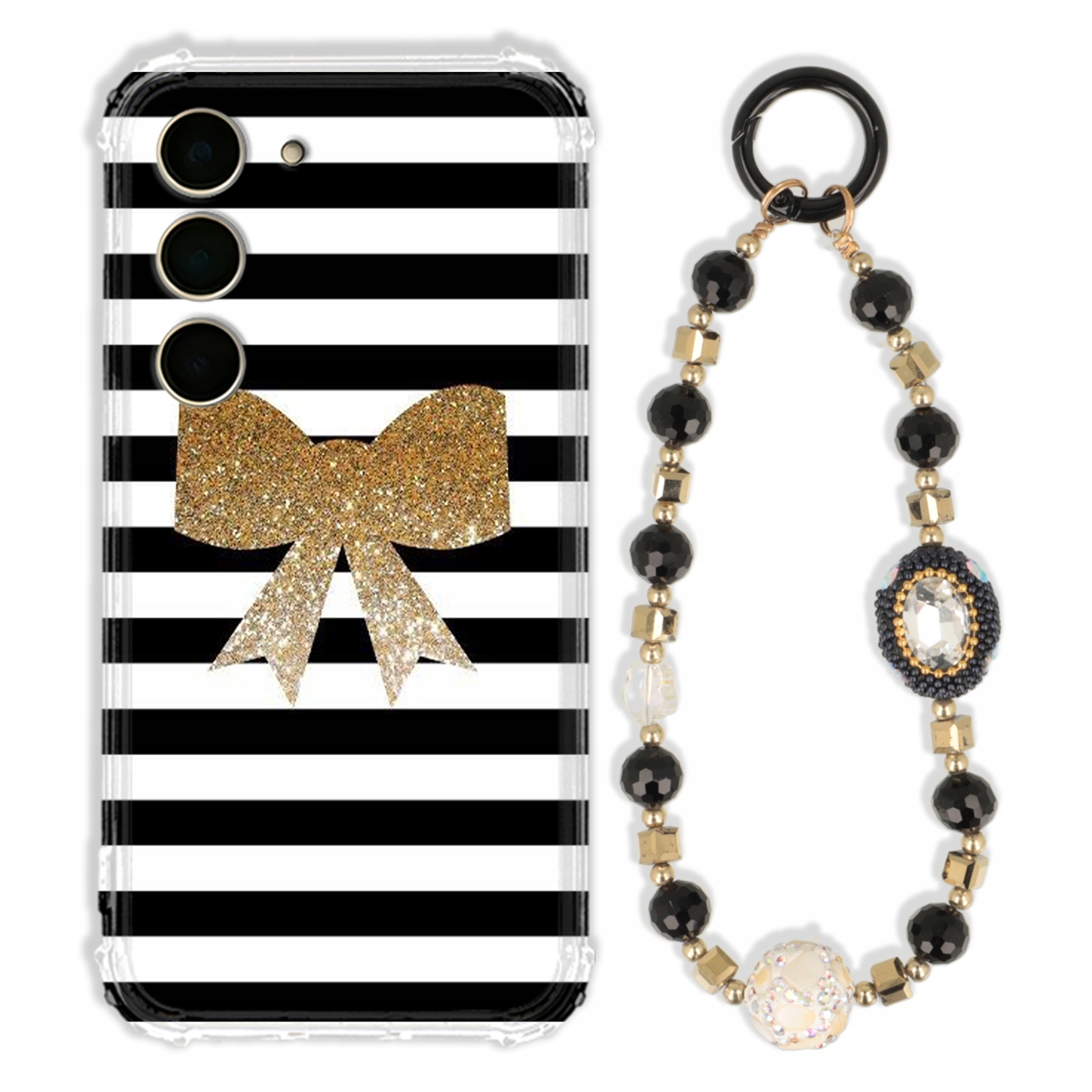 Puzdro Pre Samsung S24 Case Antishock Zirkóny Čierno Zlaté|odolné|pevné