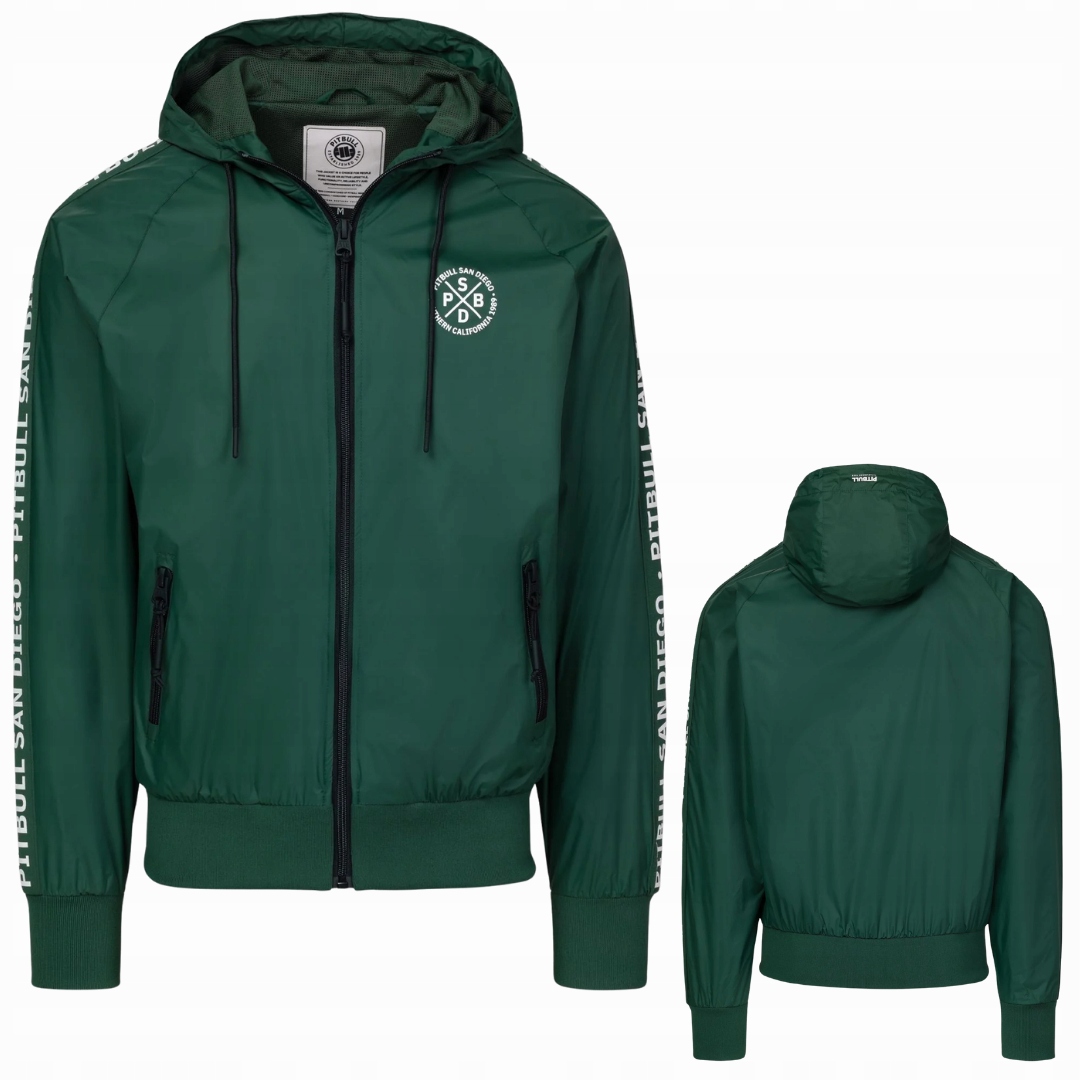 Pitbull West Coast Přechodová Bunda S Kapucí Athletic Bottle Green 3XL