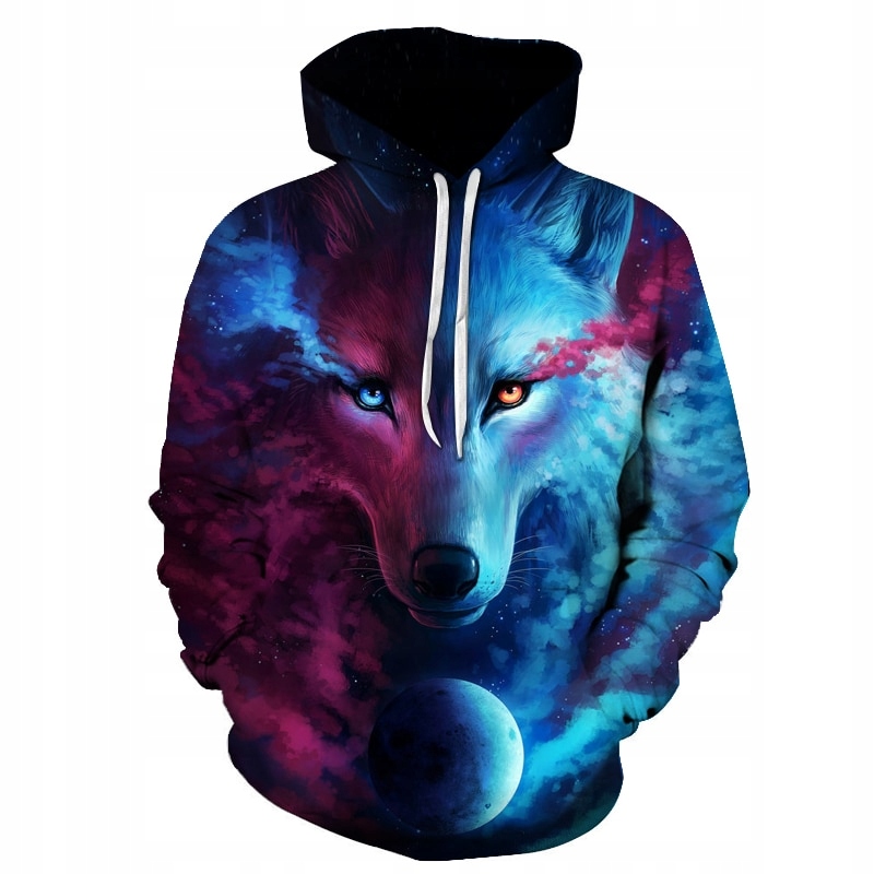 

C2 Bluza z kapturem Wilk - nadruk 3D - M