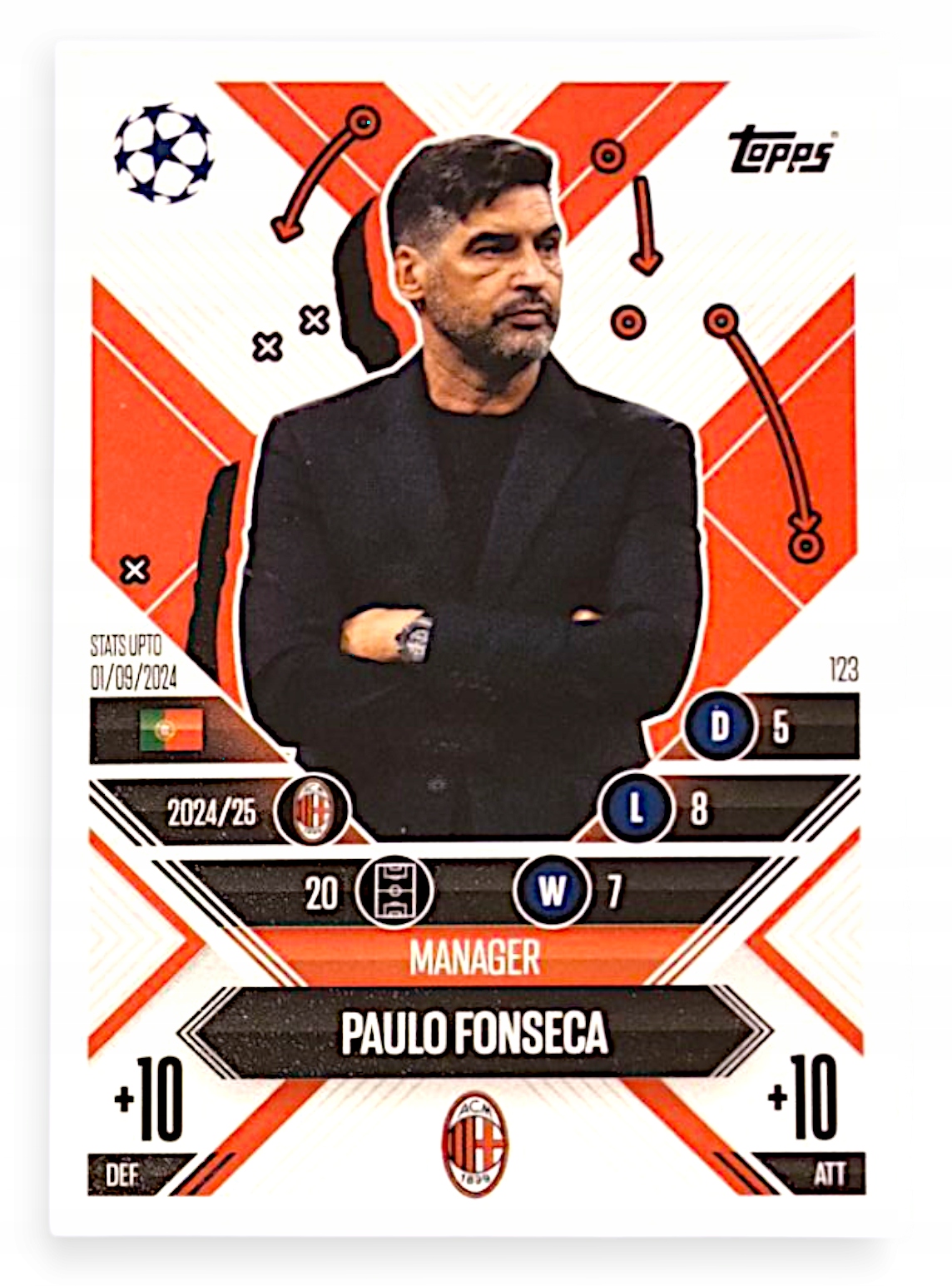 Topps Match Attax Extra 2025 Manager 123 Paulo Fonseca Ac Milan
