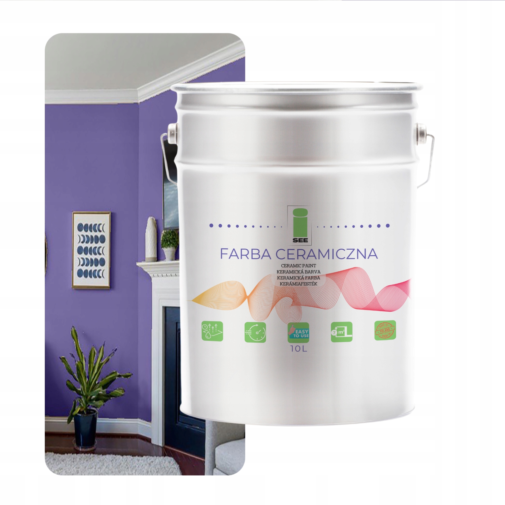 Keramická Farba Na Steny Umývateľná Fialová 10 L, Odolná Voči Škvrnám