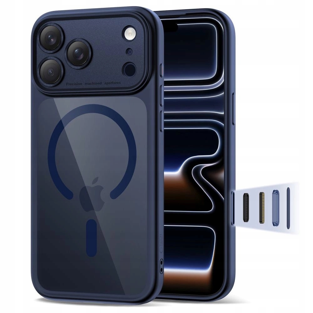 Etui Tech-Protect Magpeak Magsafe CC na iPhone 17 Pro przezroczysto-grana