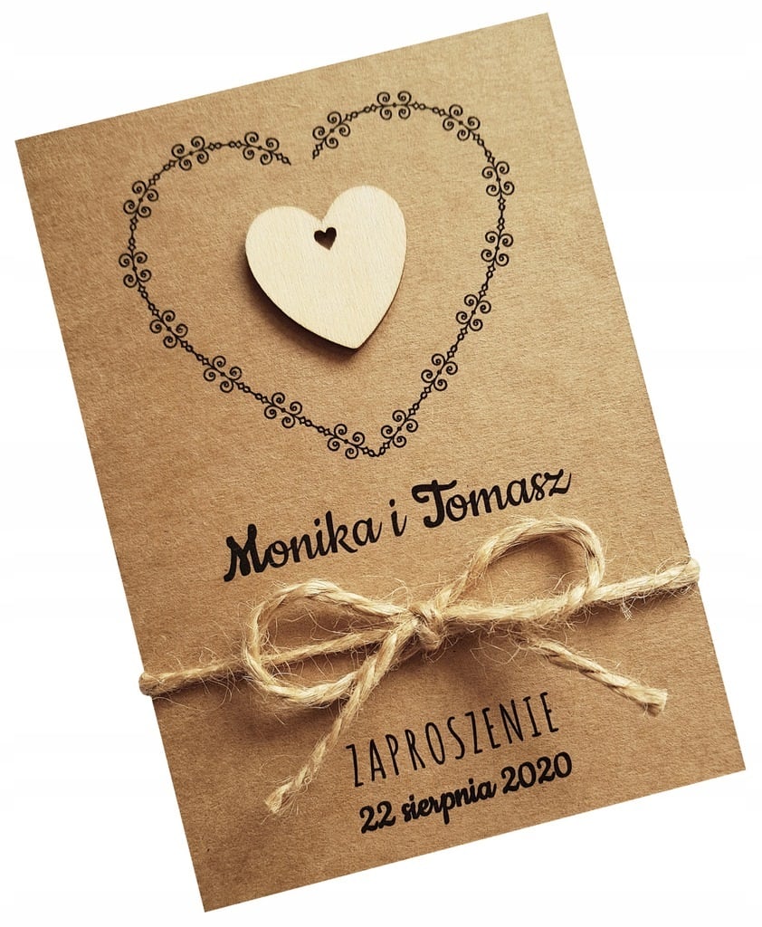 Zaproszenie na Ślub EKO ślubne rustykalne +koperta