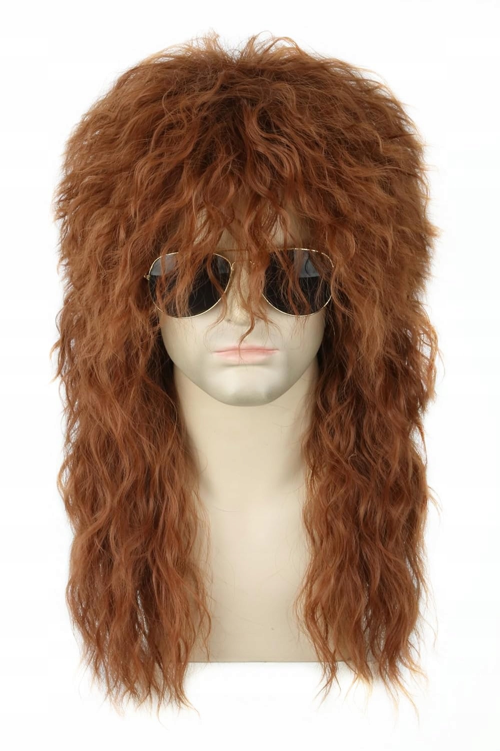 Lemarnia Pánská Paruka Hnědá Dlouhá Vlnitá Rock Metal Disco Halloween