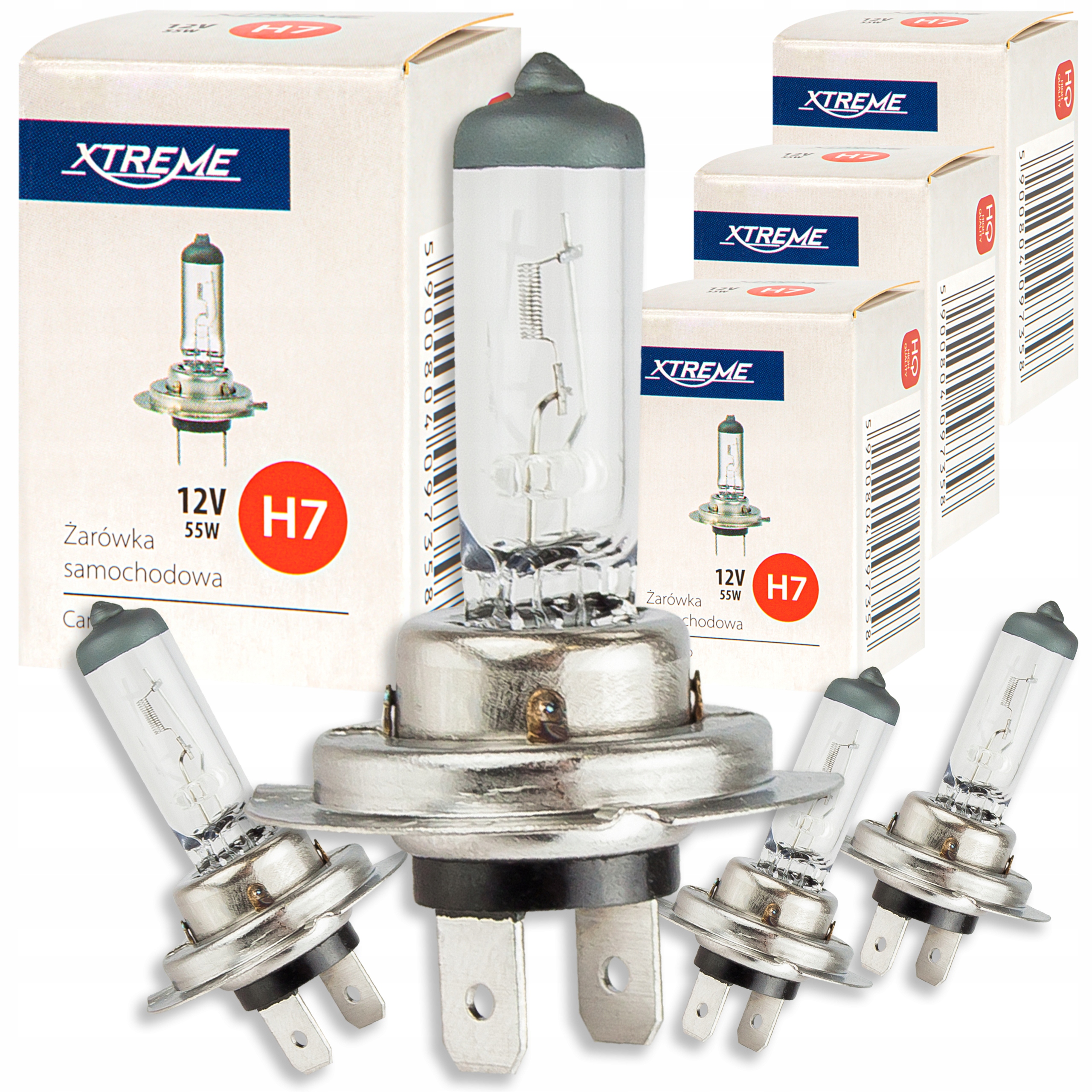 4X Żarówka Samochodowa 12V H7 55W Zestaw