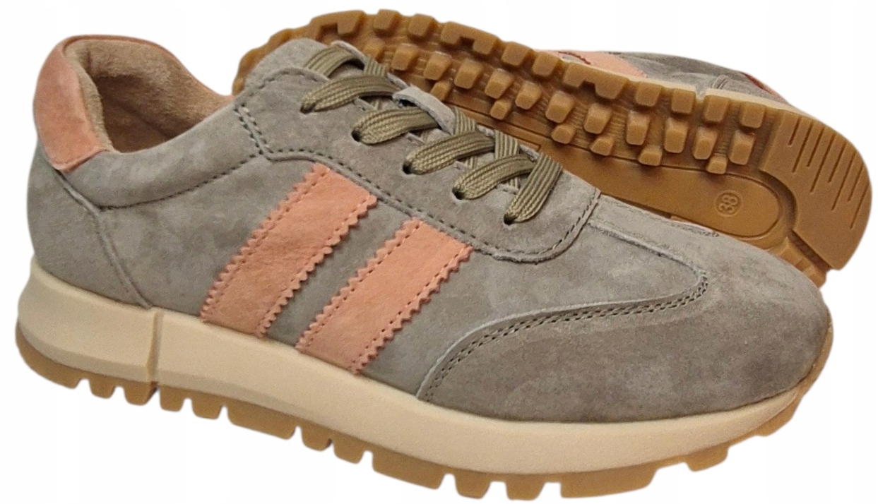 Goodin GD-LX-1080 Sportovní tenisky Khaki/Oranžová kůže semiš vel 36