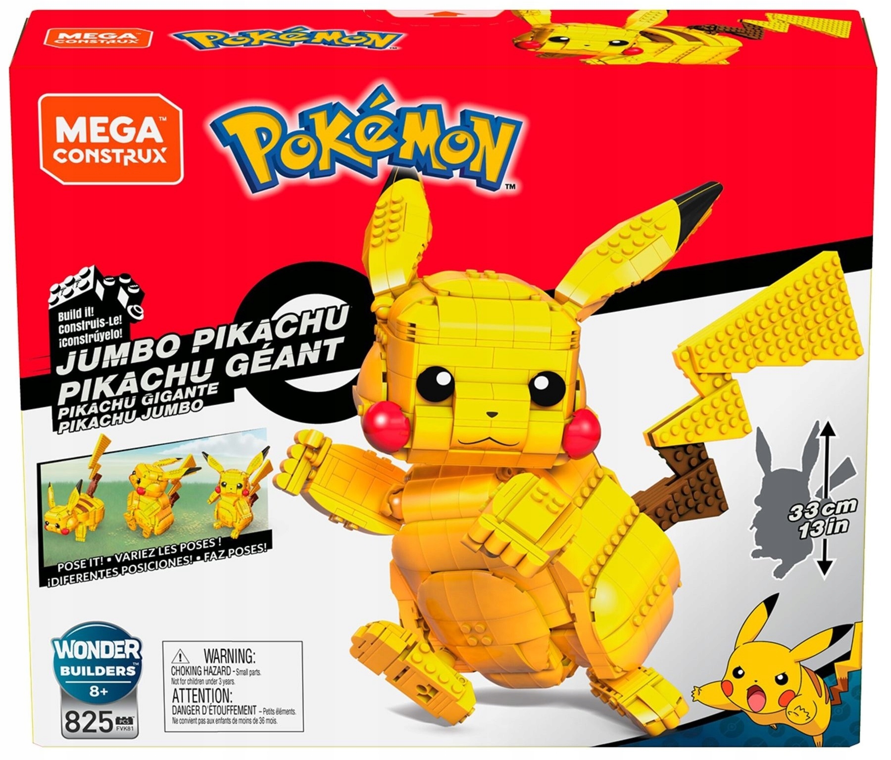 Figurka Pokemon Pikachu Klocki Konstrukcyjne 825el