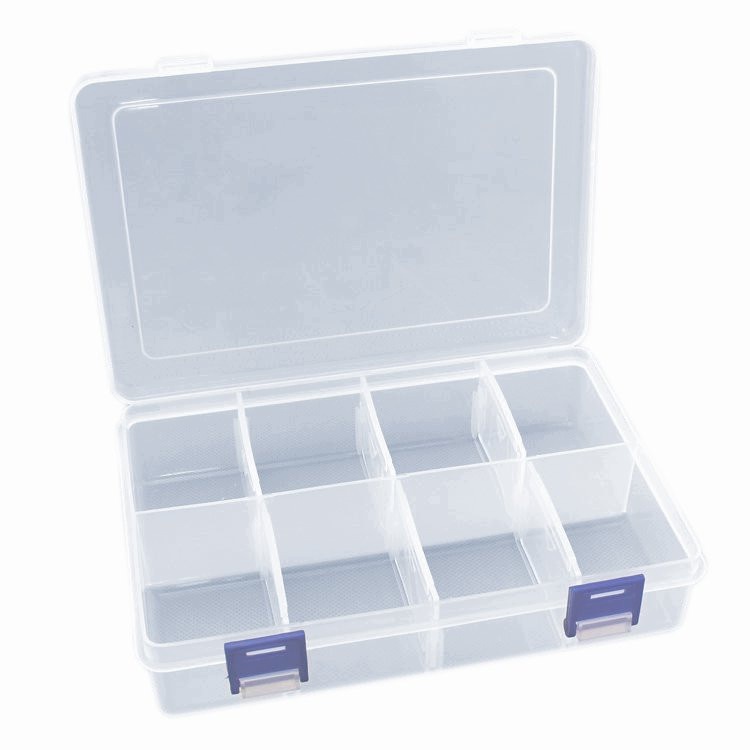 Organizer 8 Przegródek Plastikowy Box 195x130x45mm Pojemnik Na Drobiazgi
